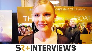 Hadley Robinson Talks The Boys In The Boat On The Red Carpet [upl. by Tor689]