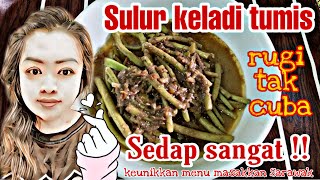 Sulur keladi tumis belacan  selur keladi  Menu Tradisi Sarawak [upl. by Hamer920]