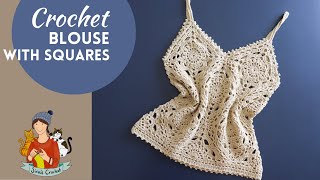 Crochet Top  Blouse With Squares [upl. by Daegal95]