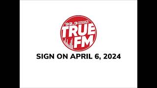 DWFM 923 MHz Radyo5 True FM Sign ON April 6 2024 [upl. by Annaesor957]