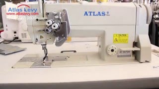 Double Needle with Split Bar sewing machine AtlasUSA AT8875H [upl. by Anoif]