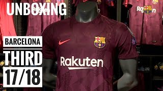 Camisa do Barcelona Third 1718 snº Fans  UNBOXING [upl. by Anchie]