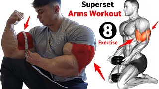 Biceps And Triceps Superset workout at gym 8 effective exercises Grow 30 Day 💯📈bicepstricepsgym [upl. by Arihk]