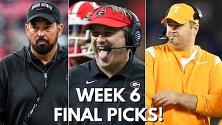 Week 6 RAPID PREVIEW PICKS  PREDICTIONS ON TENNESSEEARKANSAS MIZZOUAampM AUBURNGEORGIA  MORE [upl. by Essirahc]