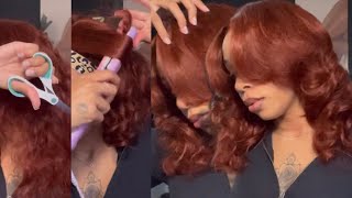 hair vlog precolored ginger wig 🧡  glueless install  style  ft remyfortehair [upl. by Akcinehs]