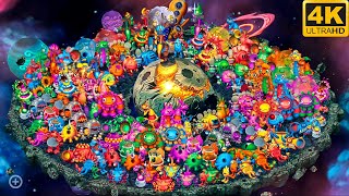 Space Island  all Prismatic Monsters My Singing Monsters Dawn of Fire 4k [upl. by Winson]