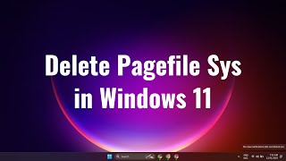 How to Delete Pagefile Sys in Windows 11 [upl. by Nevarc]