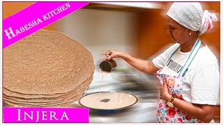 Habesha Kitchen  How To Make Injera From Scratch Recipe እንጀራ [upl. by Gothurd]