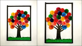 How to make a paper tree craft  DIY Wall hanging tree craft  quick and easy paper wall hanging [upl. by Mor]