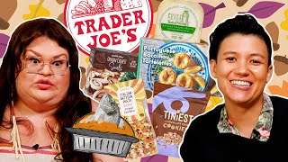 Kristin And Jen Try Every New Trader Joes Food For September  Kitchen amp Jorn [upl. by Nea]