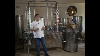 Commercial and traditional distillation still 150 L side column  Making Cognac [upl. by Amsaj]