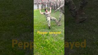 Army Woman Literally Flips Out from Pepper Spray [upl. by Ettore]