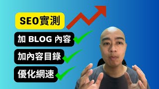 SEO實測：加 blog 內容  加內容目錄  優化網速 [upl. by Dlared]