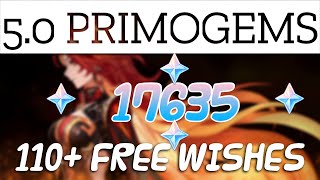 UPDATED  50 Primogems Count  110 Free Wishes  Genshin Impact Natlan 50 natlan [upl. by Oznarol267]