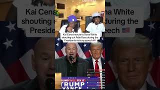 Kai Cenat reacts to Dana White shouting out Adin Ross during the Presidents victory speech kaicenat [upl. by Navonod65]