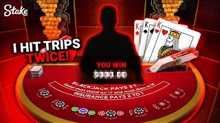 HITTING TRIPS TWICE ON BLACKJACK [upl. by Junna]