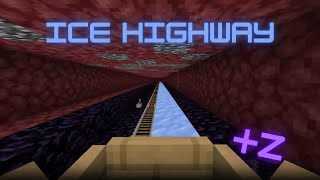 2b2t Ice Nether Highway Travel Z [upl. by Sutniuq]