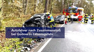 Autofahrer nach Frontalzusammenstoß bei Gudow in Lebensgefahr [upl. by Annocahs248]