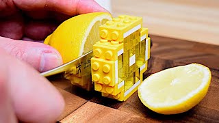 ⏪️ Lego Triple Layer Cheese Cake  Lego In Real Life 8  Stop Motion Cooking amp ASMR [upl. by Yrehc]