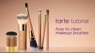 tarte tutorial how to clean makeup brushes [upl. by Ahsatal]