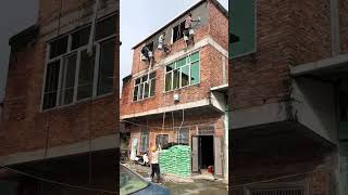 Anti seepage mortar decoration process for brick house exterior wall [upl. by Lenssen]