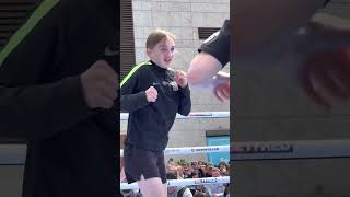 The moment Katie Taylor invited a young fan into the ring to box with her 🙌 🥊 [upl. by Riatsala]