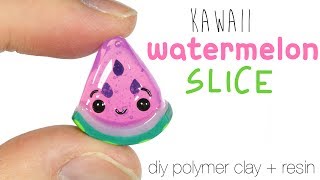 How to DIY Kawaii Watermelon Slice Polymer ClayResin Tutorial [upl. by Baillie469]