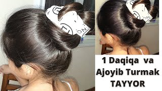 1 Daqiqa va Yozgi Soch Turmaklar Tayyor Easy Summer hairstyle with scarf [upl. by Ponzo]