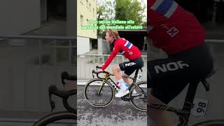 Italiano alla partenza dei mondiali di ciclismo ciclismo cycling zurich2024 [upl. by Ymmat]