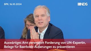 Auswärtiges Amt verweigert Forderung von UNExpertin Belege für BaerbockÄußerungen zu präsentieren [upl. by Luciana595]