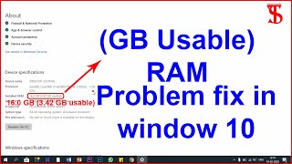 How to fix GB Usable Ram Windows 10  How to Increase Usable RAM in Windows 10 [upl. by Atteuqihc169]