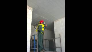 Sandblasting concrete the walls floors ceilings [upl. by Sheffield]