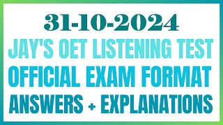 OET LISTENING TEST 31102024 oet oetexam oetnursing oetlisteningtest [upl. by Nilesoy]