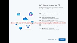 How to Disable Lets finish setting up your device on Windows [upl. by Traver]