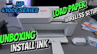 HP Deskjet 4100 Series Unboxing Install Ink Load Paper amp Connect To WIFI Network A Full Guide [upl. by Lledniw]