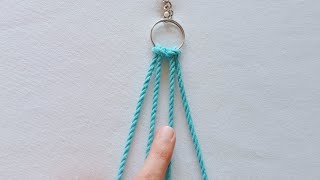 Easy Macrame Keychain Simple Design  Diy Macrame Keychain Tutorial For Beginners [upl. by Nnauol]