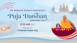 Mahant Swami Maharaj Morning Puja Darshan Ahmedabad India 21 Nov 2024 615 am [upl. by Einapets]