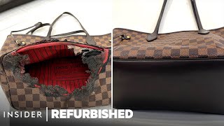 How A Burned Louis Vuitton Neverfull Bag Is Restored  Refurbished  Insider [upl. by Gilford]