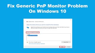 Fix Generic PnP Monitor Problem On Windows 10 [upl. by Bastien438]