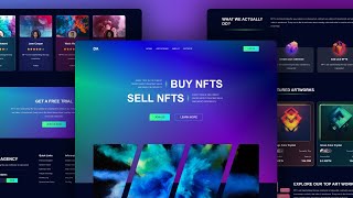 Complete NFT Marketplace Website Design  HTML CSS Javascript [upl. by Brnaba]