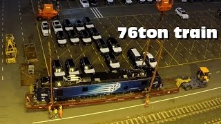 Putting a 76TON Locomotive on the tracks with 2 Liebherr LHM 550 cranes Port of Antwerp GoPro [upl. by Natsrik748]