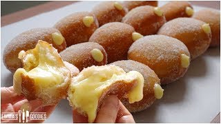 Melt In Your Mouth Vanilla Custard Cream Donuts Recipe [upl. by Enelyaj]