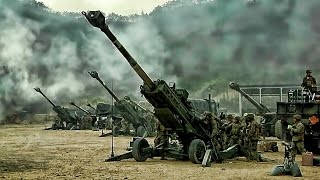 Artillery Battery Barrage • USROK Marines LiveFire [upl. by Kashden390]