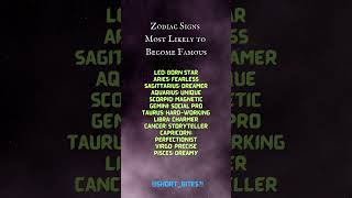 Zodiac Signs Most Likely to Become Famous [upl. by Aminta]