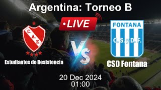 🔴 LIVE Estudiantes de Resistencia vs CSD Fontana  Football Live Score  Argentina Torneo B [upl. by Ylas]