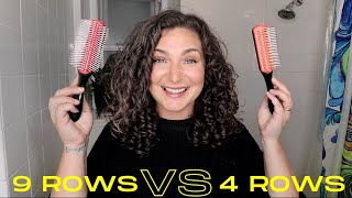 DENMAN BRUSH BATTLE ON WAVY CURLY HAIR Do rows matter [upl. by Alehc]