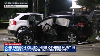 Man killed 9 people hurt in multivehicle crash in Englewood Chicago police say [upl. by Mariken415]