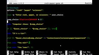 learn bash script rock paper scissors game 10 lines of code shorts [upl. by Atirehgram]