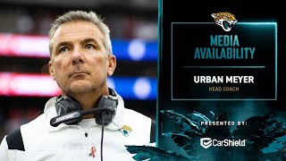 HC Urban Meyer meets with the media after a Week 1 loss to Houston  Jaguars Media Availability [upl. by Jesse]