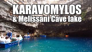 Kefalonia Greece  KARAVOMYLOS  Melissani amp Zervati Cave Lakes Beaches and Restaurants [upl. by Flatto130]